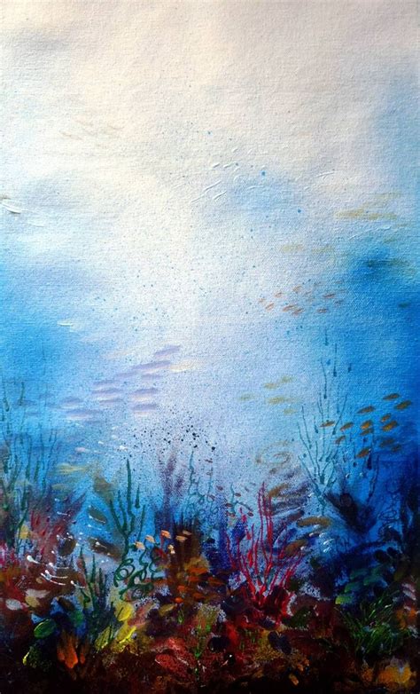 Under The Sea Abstract Acrylic On Canvas Painting Painting Painting