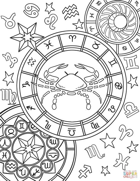 Zodiac Signs Coloring Page Coloring Home