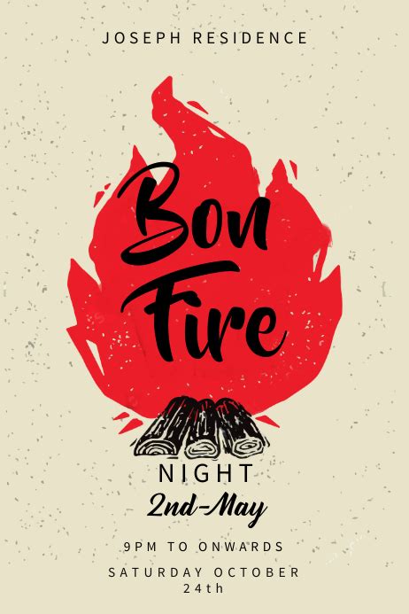Red Bonfire Poster Template Postermywall