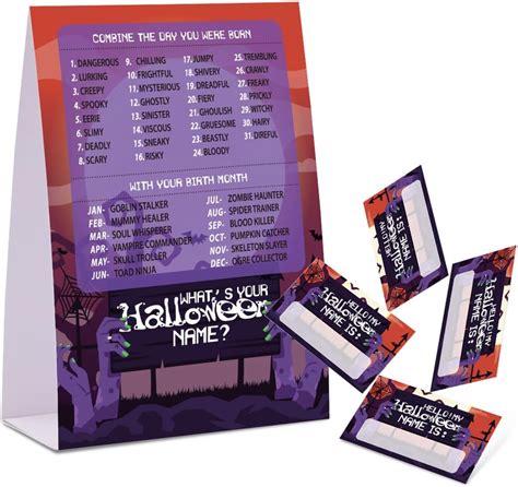 Amazon Com What S Your Halloween Name Game Pack Of Sign And Name