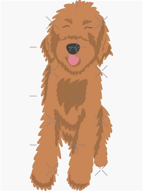 Goldendoodle Illustration Sticker By Betheyellow Redbubble