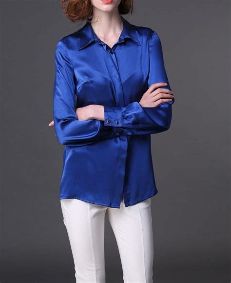 2019 S Xxxl Women Fashion Silk Satin Blouse Button Ladies Silk Blouse