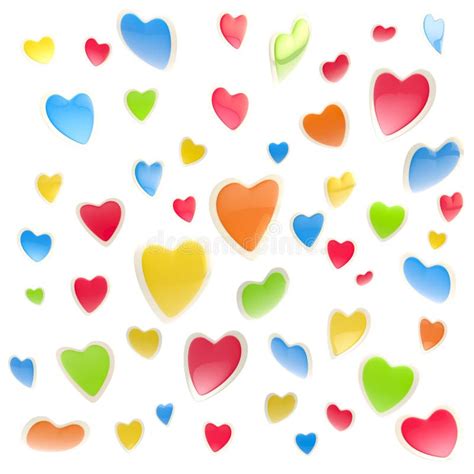 Background Made Of Colorful Hearts Isolated Stock Illustration