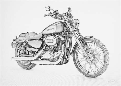 Harley Davidson Pencil Drawing Motorcycle Drawing Bike Drawing