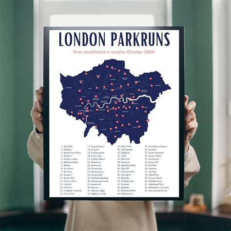 Parkruns In London Map Etsy Uk