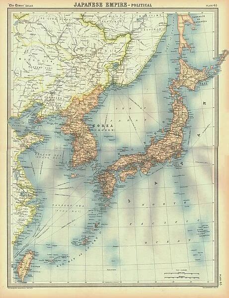 Political Map Of The Japanese Empire Early Th Century Photos Framed Hot Sex Picture