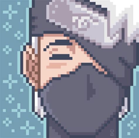 Kakashi Naruto Anime Pixel Art Pixel Art Nature Drawing