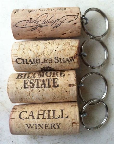 Wine Cork Keychains Wedding Favor Party Favor Upcycled Etsy Wine