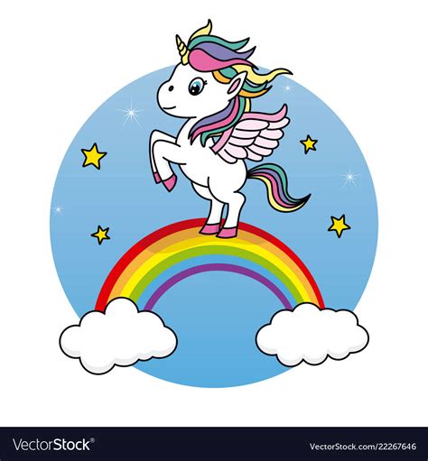 Cute Unicorn Jumping Royalty Free Vector Image