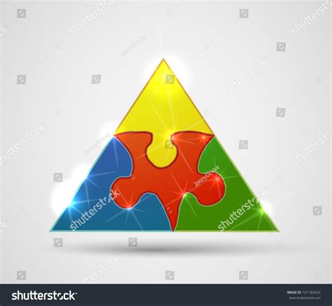 Triangle Made Puzzle Pieces Stock Vector 101183422 Shutterstock