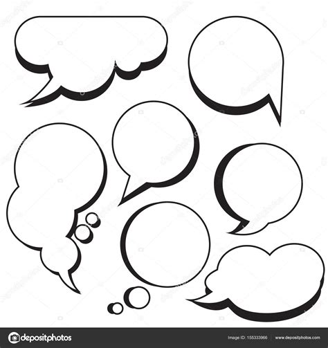 Burbujas Cómicas Y Nubes Cajas De Texto De Dibujos Animados Con