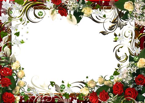 Photo frames with flowers and peacock, clipart frames for design 5 png, 5 psd. Transparent Flowers PNG Frame | Gallery Yopriceville ...