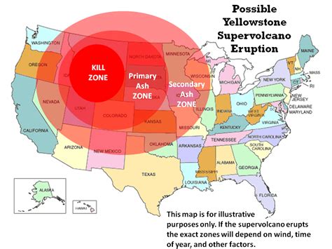 Yellowstone Caldera Eruption Damage Map London Top Attractions Map