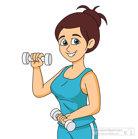 Fitness And Exercise Clipart Girl Smiling Exercising