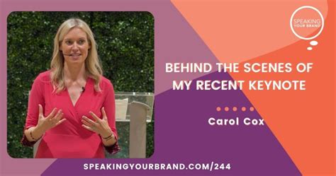 Behind The Scenes Of My Recent Keynote With Carol Cox Speaking Your Brand