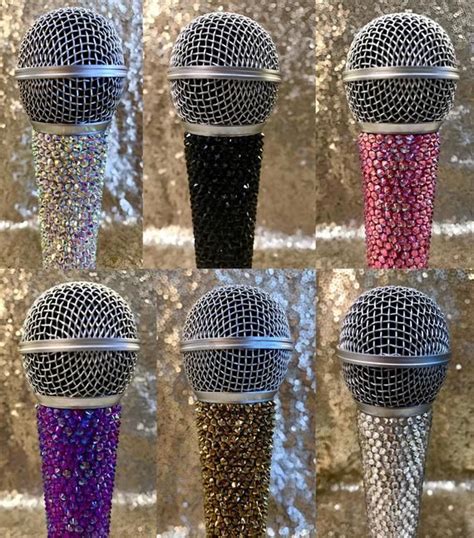 Custom Rhinestone Bling Microphone Wired Or Bluetooth Various