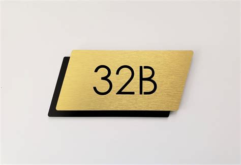 Gold Door Number Sign Apartment Number Plaque Hotel Room Etsy