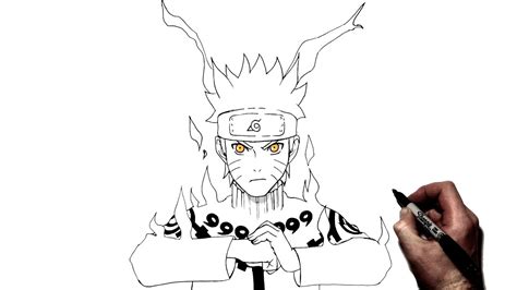 Naruto 9 Tails Mode Drawing