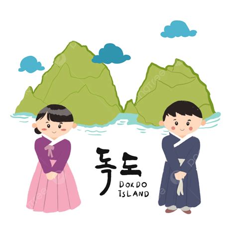 Korean Character Hd Transparent Beautiful Dokdo Illustration With