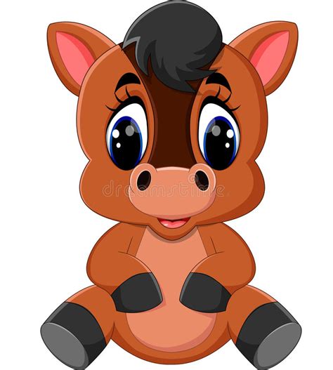 Cute Cartoon Brown Horse Stock Vector Illustration Of Animal 72875882