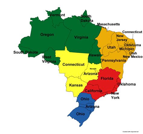 States Of Brazil With Population Equivalent To American States