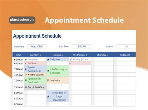 Excel Of Fresh Appointment Schedulexlsx Wps Free Templates