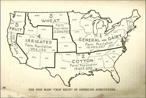 The Five Main Crop Belts Of American Agriculture From 1932 Pamphlet