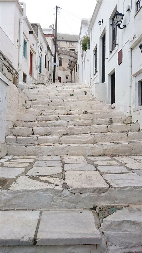 Hd Wallpaper Naxos Greece Stairs Marble Town White Narrow Street
