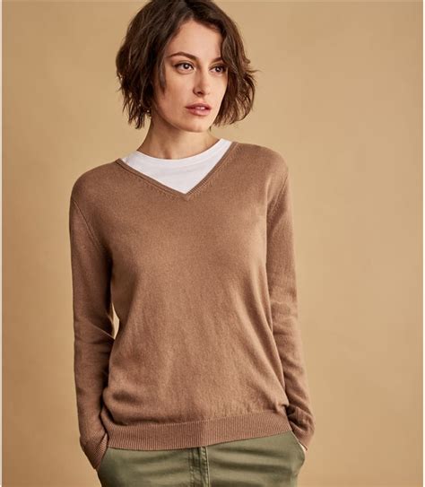 Kerisma grayish loose knit long sleeve wide neck pullover sweater see throughtop rated seller. Dark Camel | Cashmere & Merino V Neck Knitted Sweater ...