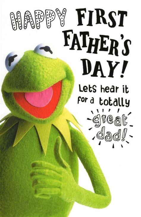 Muppets Kermit Happy First Fathers Day Card Cards