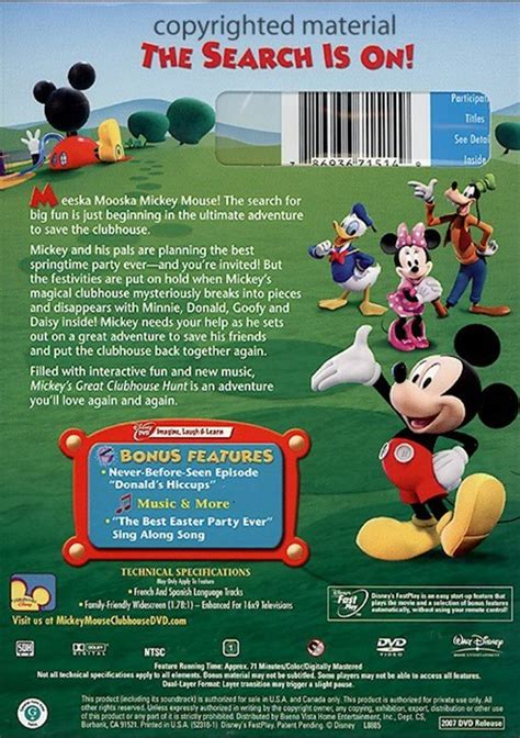 Mickey Mouse Clubhouse Mickeys Great Clubhouse Hunt Dvd Dvd Empire