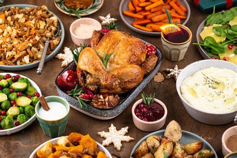Christmas Festive Dinner With Traditional Dishes Stock Photo Image Of