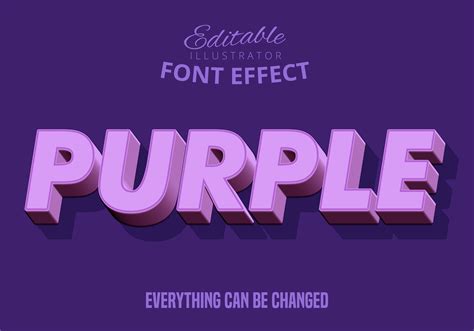 Purple 3d Text Editable Text Style 694225 Vector Art At Vecteezy