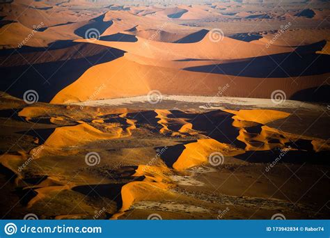 Sand Dunes Of Namib Desert From Aircraft On Skeleton Coast In Namibia