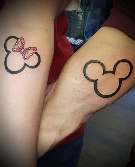 Mickey And Minnie Mouse Couple Tattoos