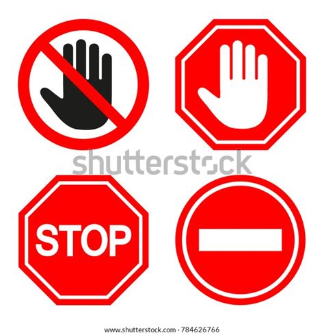 Set Prohibiting Sign Signs Stop On Stock Vector Royalty Free 784626766