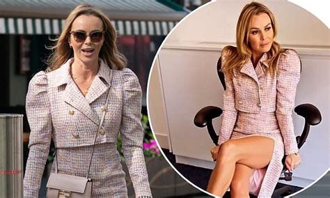 amanda holden 51 flashes her legs in a thigh split pencil skirt and