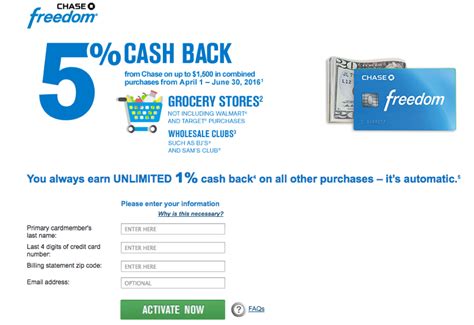 Activate Chase Freedom 5x For Grocery Stores