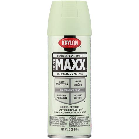 Krylon Covermaxx Ultimate Coverage Matte Spray Paint Seaside Green 12