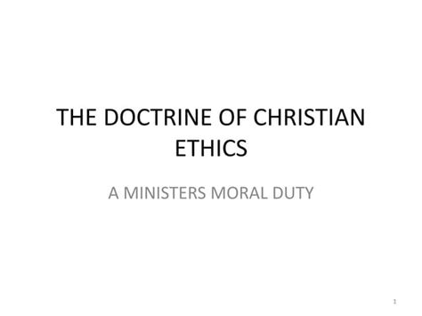 The Doctrine Of Christian Ethics Ppt