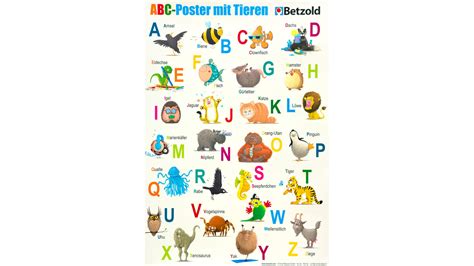 Abc Poster Mit Tieren Betzoldch