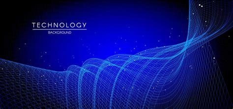 Technology Particle Lines Abstract Blue Background 1631804 Vector Art