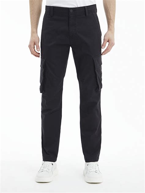 Erkek Skinny Washed Cargo Pantolon Siyah J30J322043BEH Calvin Klein