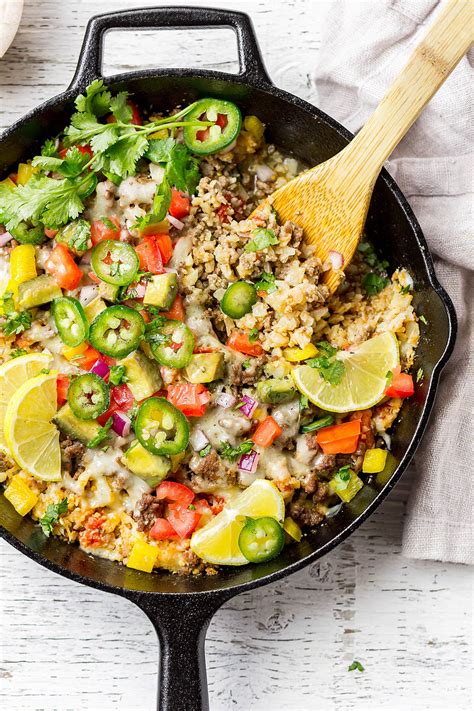 From easy ground meat recipes to gourmet ideas, you'll find something here! Keto Burrito Bowl Recipe with Beef and Cauliflower Rice — Eatwell101