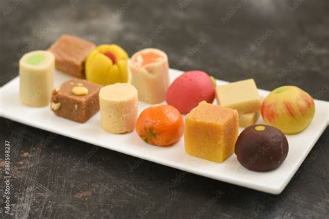Indian Sweets Diwali Sweets Mithai Milk Peda And Halwa Or Halva