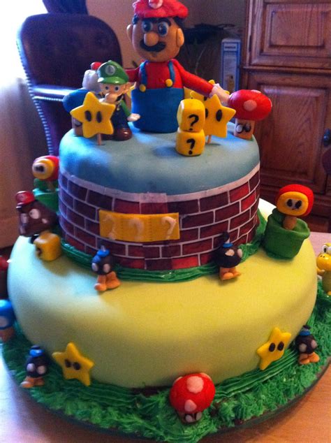 We were getting a little bored with the exploding mario cake. Super Mario Cake - CakeCentral.com