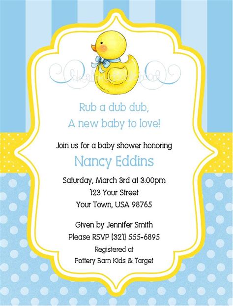 I hope you find lots of great ideas here for your parties and celebrations. show invitations duck | BSI33 Baby Shower Invitation ...