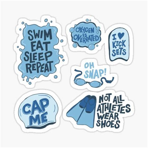 This Pack Is Perfect For Swimmers It Features Six Different Designs