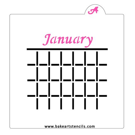 12 Month Calendar Cookie Stencil Save The Date Stencil Months Cookie