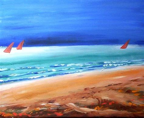 Red Sails Painting By Winsome Gunning